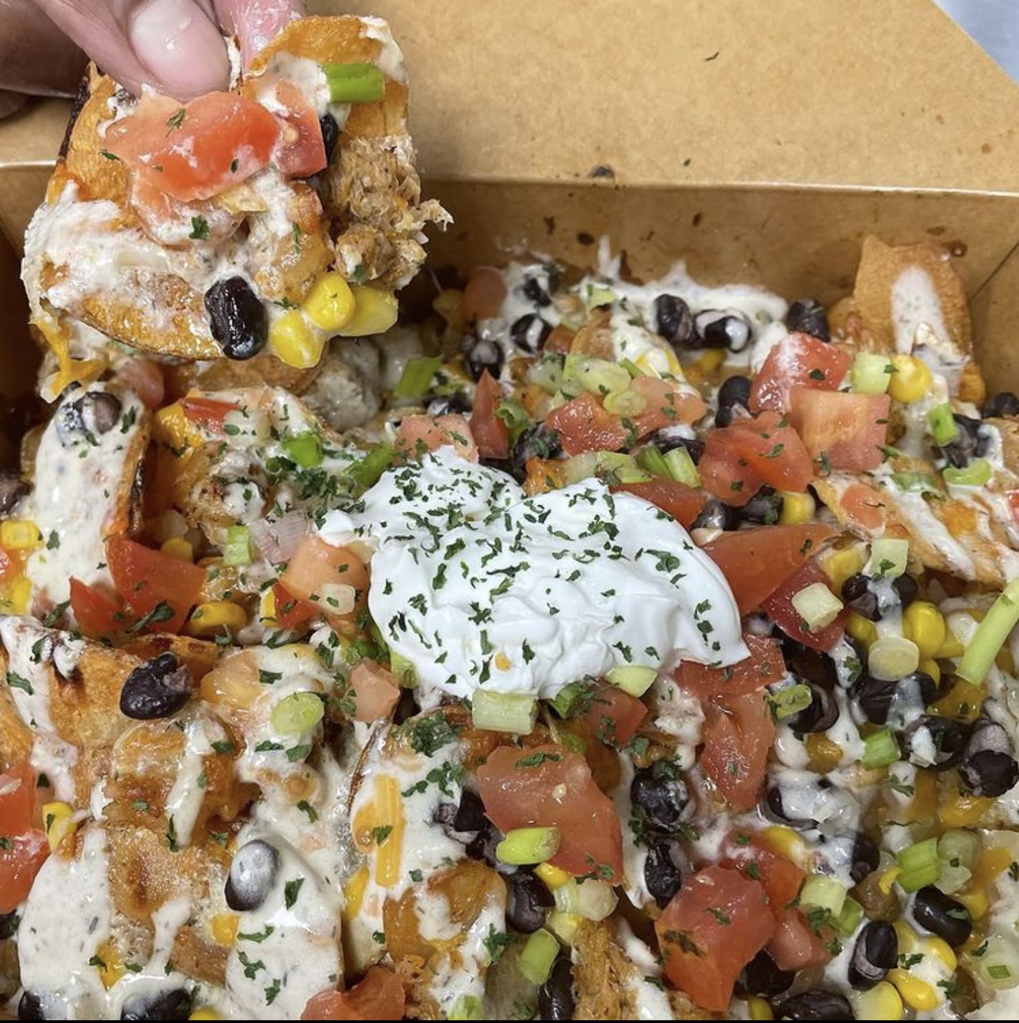 Loaded nachos from Ms. Spudz