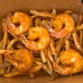 Shrimp and fries from Ms. Spudz